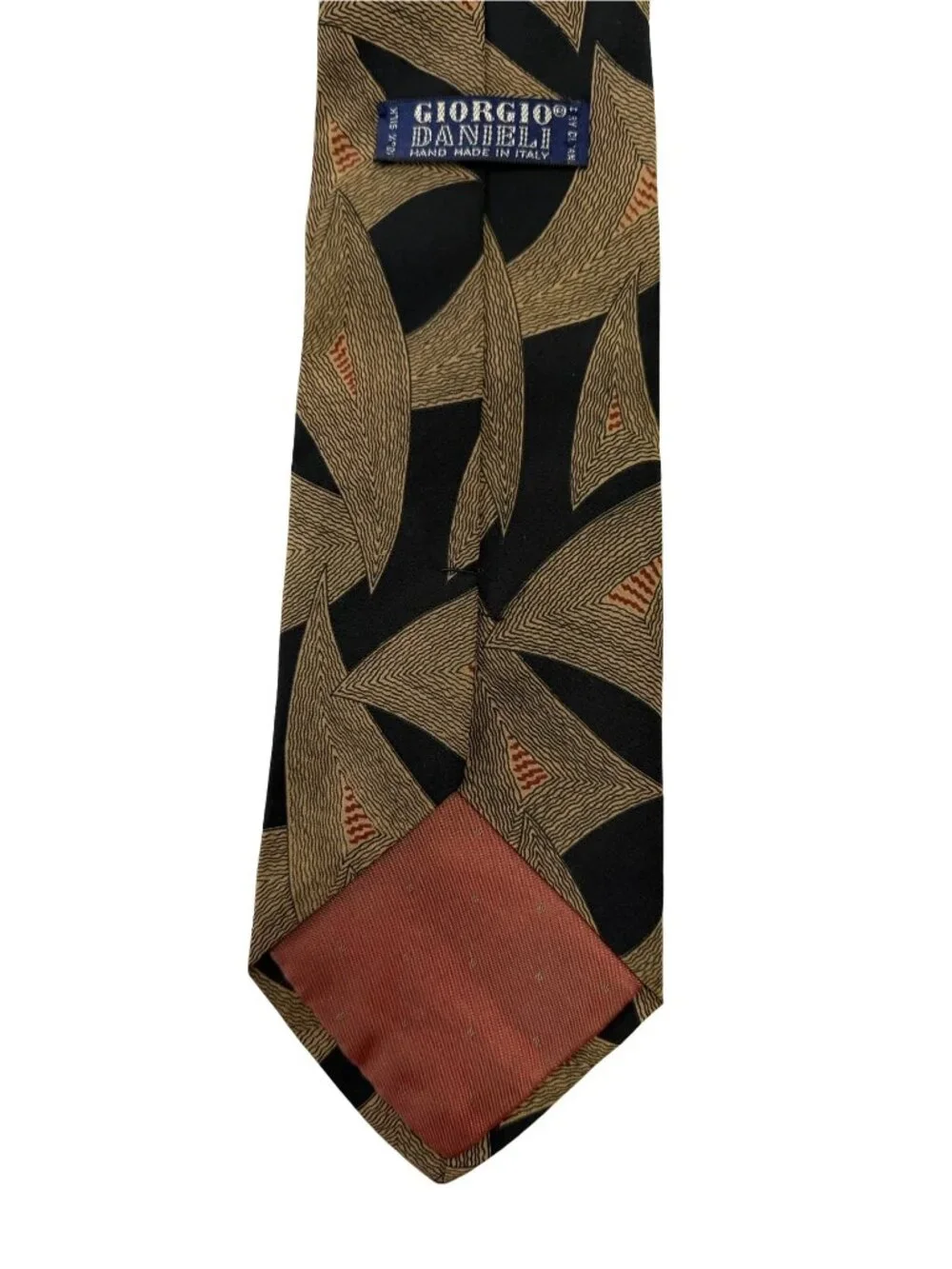 Vintage Giorgio Danielli 100% Silk Necktie Hand Made in Italy Abstract Geometric